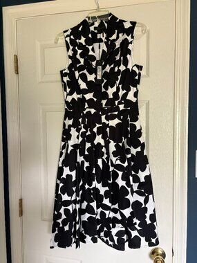 NWT Donna Karan Black and White Dress Size 2